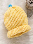 Soft and Comfortable Round Cap with Pom Pom for baby - Yellow color