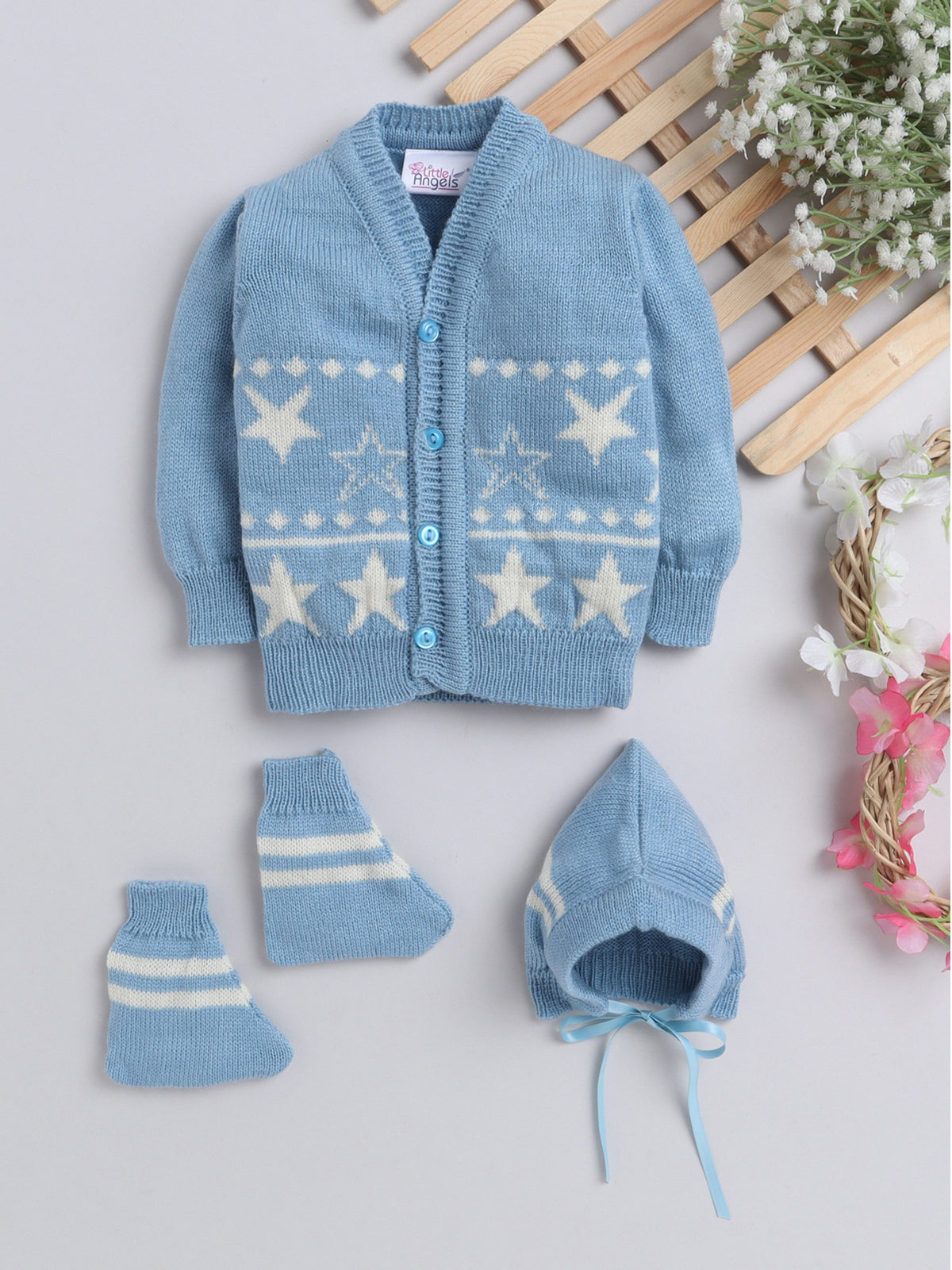 Star Pattern Sweater Set for Baby