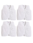 Pack of 4 Kedia Knot White Solid jhabla