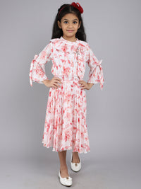 Dress Floral Print with Pink Color for kids
