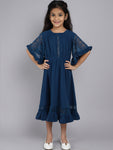 Half Sleeve Dress with Navy Blue Color for kids