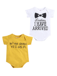 Pack of 2 Unisex Cotton Baby Onesies | Assorted Colors | Snap Buttons | 0-12 Months