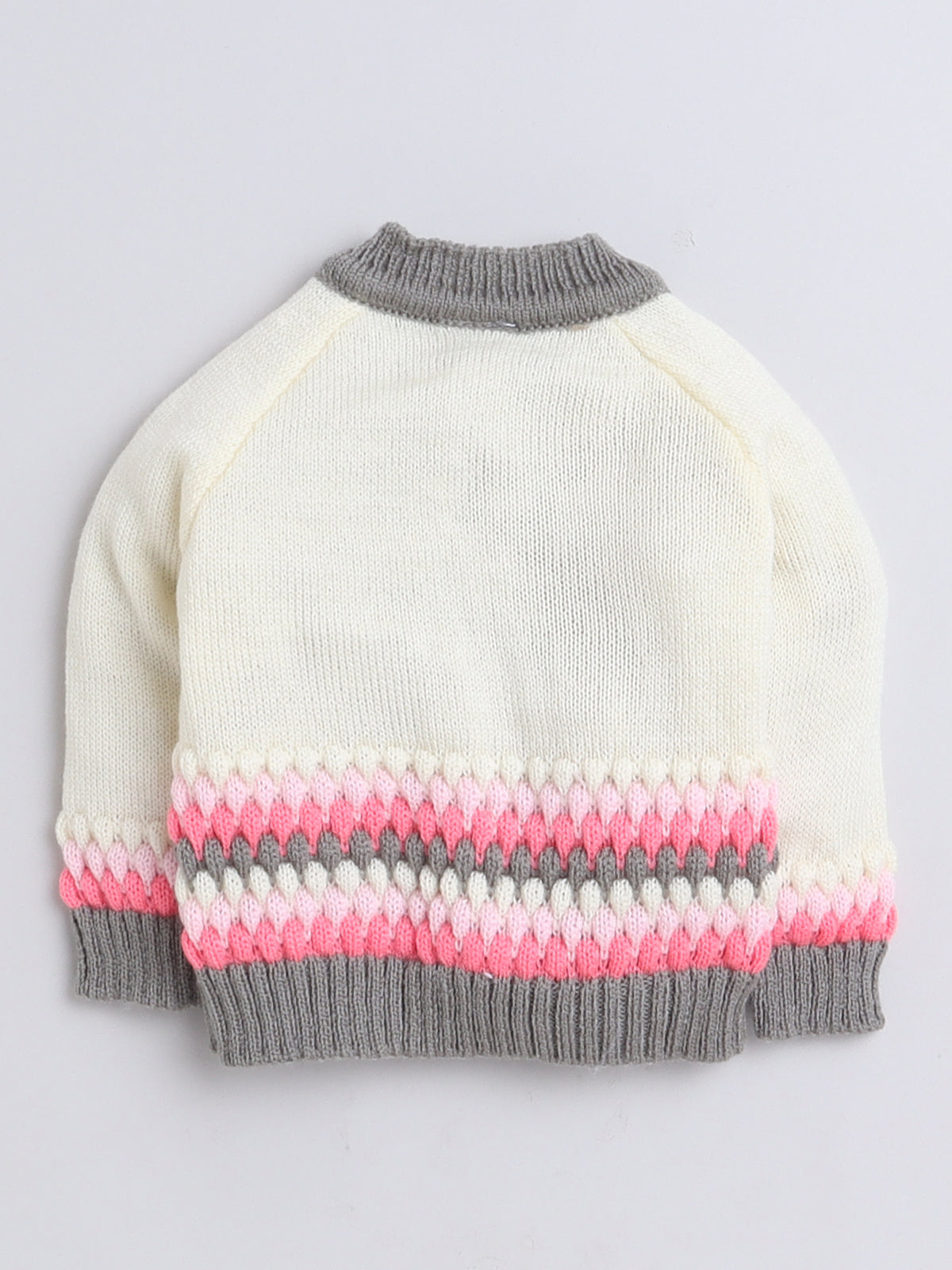 3 Pcs Sweater  Full Sleeve Front open bubblegum color with matching caps and socks