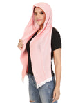 Girls' Free Size Scarf - Pink Color