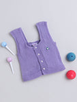 Front Open Violet Sleeveless vest for Baby girl and baby boy