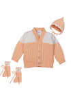 Colorblock Pattern Cozy and Adorable Baby Sweater Set