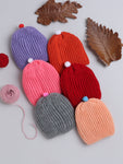 Pack of 6 Knitted Assorted color round caps for baby