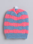 Knited Stripe Pattern round cap for baby
