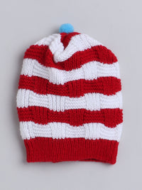 Knit Stripe Pattern round cap for babies