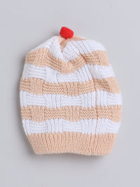 Knit Stripe Pattern round cap for baby