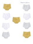 Pack of 9 Printed Cotton Underpants - Assorted Colors (6-12 Months, 1-2 Years, 2-3 Years)